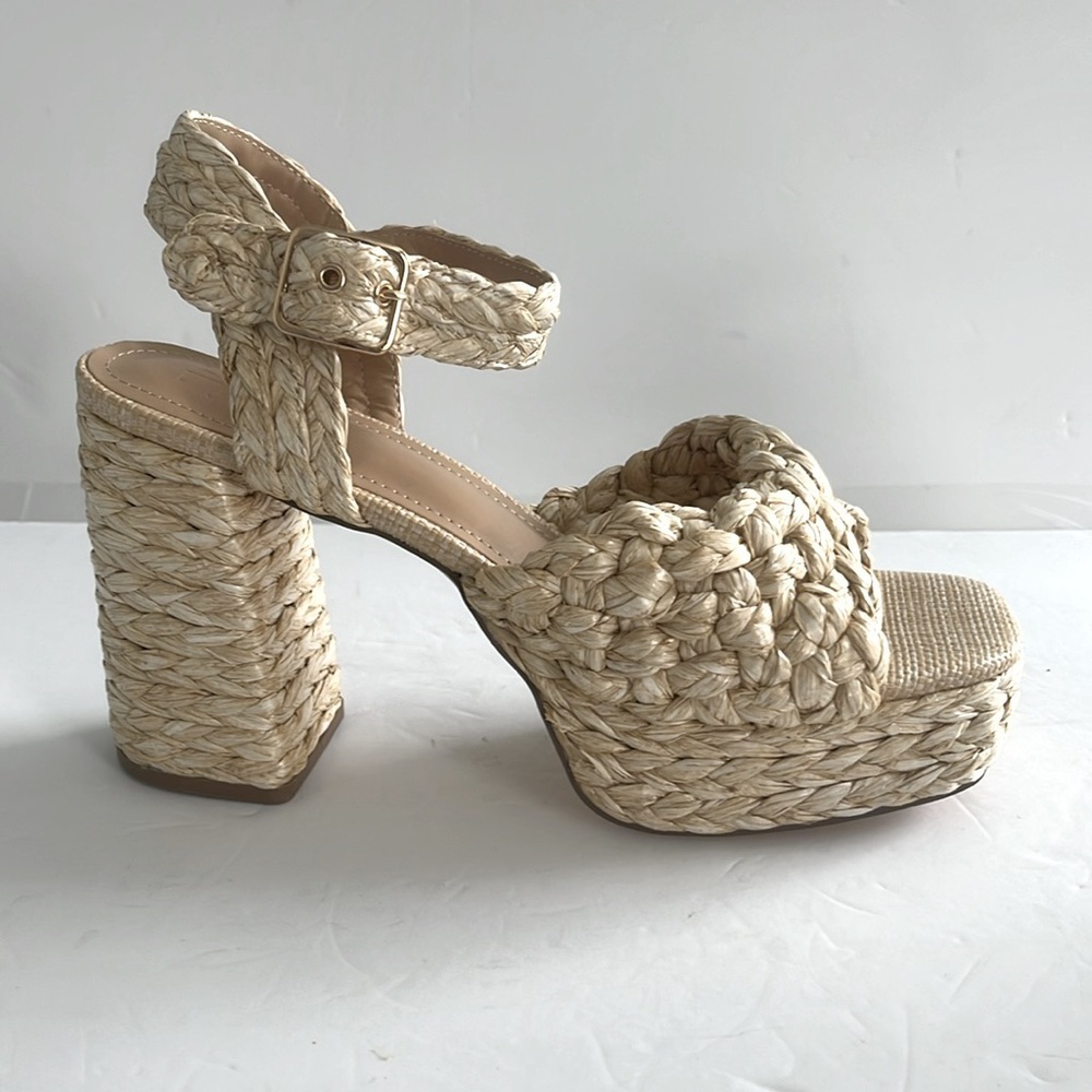 JustFab Women’s Rosalie Chunky Heel Espadrille Platform Sandals Shoes Size 11 - Picture 7 of 11